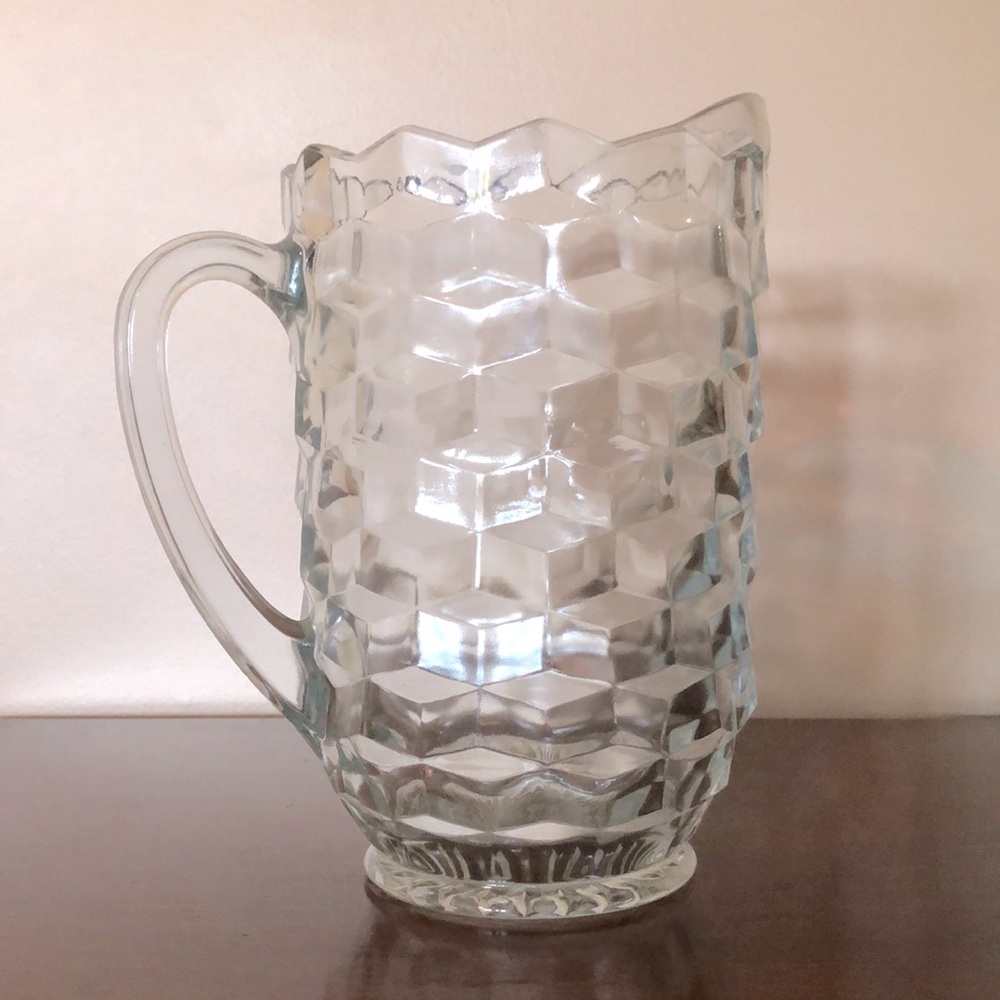 American Fostoria Whitehall Cubist Pitcher